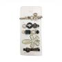 4AKID 5PC Bling Hair Clips For Mom - Black & Gold Loveme