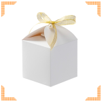 White Gift Box With Ribbon 9 X 9 X 13CM Pack Of 10