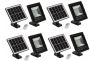 25W Outdoor Solar LED Flood Light Black - 4 Pack With Remote