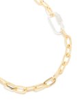 Mixed Metal Plated Diamante Carabiner Chain Necklace