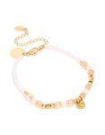 Waterproof Gold Plated Stainless Steel Rose Quartz Semi Precious MINI Heart Bracelet