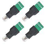 4PCS RJ11 Male To 4 Pins Screw Terminal Block Adapter 4P4C Screw Terminal Connector For Telephone Handset Cords Extender
