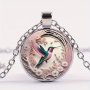 Hummingbird Time Gemstone Necklace Cute Small Animal Fashion Alloy Inlaid Glass Pendant Women's Fashion Necklace Jewelry