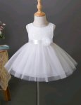 White Lace Dress With Bow And Tulle Bell