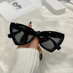 Triangle Cat Eye Sunglasses For Women Men Retro Jelly Color Decorative Shades Props For Beach Party Club