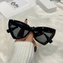 Triangle Cat Eye Sunglasses For Women Men Retro Jelly Color Decorative Shades Props For Beach Party Club