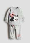 2-PIECE Motif-detail Set - Light Grey minnie Mouse