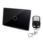 120MM 1 Gang Tempered Glass Panel Wall Switch Smart Home Light Touch Switch With RF433 Remote Controller Ac 110V-240V Black