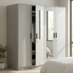 4 Door Wardrobe With Double Mirror Panels