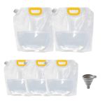 5PACK Stand-up Food Storage Pouch With 5L & 2.5L And Folding Funnel
