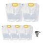 5PACK Stand-up Food Storage Pouch With 5L & 2.5L And Folding Funnel