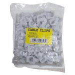 Round White Plastic Cable Clips 100 Pcs 10MM