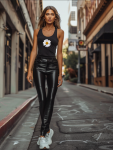 White Daisy Racerback - Black - Medium