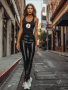 White Daisy Racerback - Black - Medium
