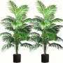 2 Pieces Realistic Artificial Plants Approx. 83CM - Long Stemmed Large Leaves For High-end Indoor/outdoor Decoration - Perfect For Weddings Hotels Gardens Courtyards Photography