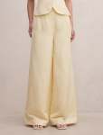 Matilda Linen Blend Wide Leg Pants - 16 Butter Yellow Set
