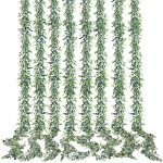 Sggvecsy Artificial Eucalyptus Garland 8 Pack Fake Eucalyptus Greenery Garland Faux Hanging Plants Artificial Vines 5.6 Feet str