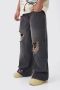 - Men's Extreme Baggy Ripped Pink Tint Jeans - Grey