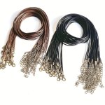 Handmade Leather Cords Bulk Lot 10PCS 18INCH Jewelry Making & Pu Leather Necklace Cords 1.5MM For Diy Bracelet Necklace Jewelry