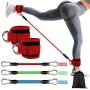 5PCS Ankle Resistance Bands Ankle Bands For Working Out With Cuffs Resistance Bands For Leg & Butt Training Ankle Straps With Exercise Bands