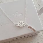 Natalie 925 Sterling Silver Leaf Y Shape Necklace 8X14MM On 45CM Chain