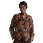 Autumn Leaf Print Shirt - Bitter Choc L xl