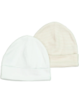2-PACK Cotton Baby Beanies - One Size Natural