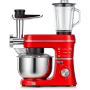 5IN1 7L Red Multifunctional Stand Mixer With Blender & Meat Grinder - 1400W