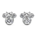 DESTINY Minnie Mouse Earrings With Swarovski Crystals - White