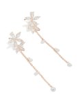 Rose Gold Plated Cubic Zirconia Flower & Classic Stud Earrings 2-PACK