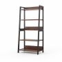 5-TIER Ladder Bookshelf Dark Walnut Open Storage Rack 60X30X150CM