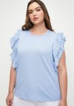 Edit Anglaise Ruffle Tee Plus - Soft Blue