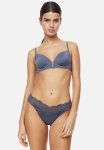 Padded Underwired Micro Bra - Dark Blue