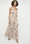 Ruffle Wide Leg Pleated Jumpsuit - Natural Watery Leopard