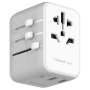 1-WORLD 20W 3-PORT + Ac Travel Adapter - White