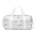 Womens White And Gold Marble Wet And Dry Gym Bag