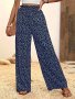 Plus Size Allover Print Pants Elegant High Waist Pants For Spring & Summer Women's Plus Size Clothing