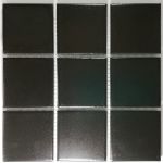 Matt Black Glazed Porcelain Mosaic Tiles Sheet Size 15X15CM
