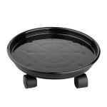 4PCS Black Wheeled Resin Plant Trays
