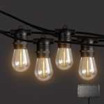 Solac Solar Traditional LED Festoon String Lights Black 10M 15M - 15M
