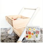 Wooden Shopping Cart + Wooden Food