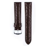 Crocograin Bonded Leather Watch Strap In Brown - 14MM
