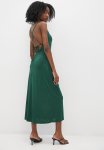 Slinky Knit Cowl Slip Dress With Tie Detail - Emerald