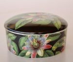 Ceramic Jar With Lid Black With Granadilla Design – 8X16.5CM