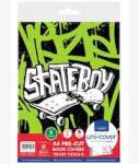 A4 Pre-cut Book Covers Stakeboy 5PACK - High Quality Durable Plastic Trendy Stakeboy Designs Saves Time With Uni-cover System Id