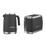 Cosmopolis Bullet Kettle And 2-SLICE Toaster Combo Black chrome WKM8306B + TAM8202B