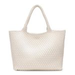 Aulyah Woven Tote Bag For Women Large Fashion Summer Beach Tote Bags And Purses Braided Bags Two Piece Women's Bag Set Beige
