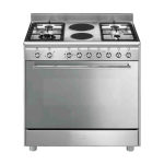 Smeg – 90CM Gas Electric 6 Burner Cooker – SSA92MAX9