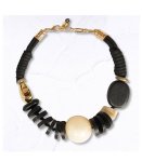 Giant Wooden Circle Choker - Black Free