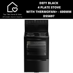 Defy Black 4 Plate Stove With Thermofan+ - 600MM DSS697